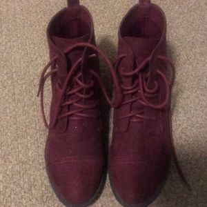 Burgundy ankle boots